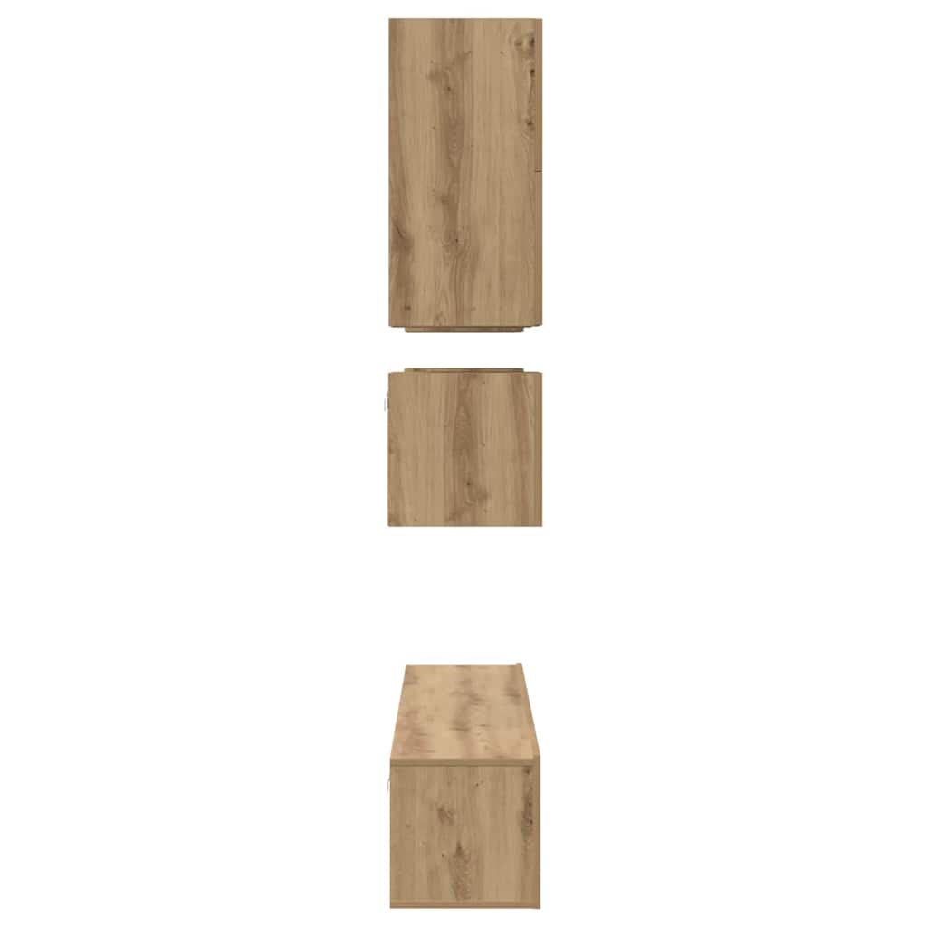 TV-benksett Veggmontert 8 pcs Artisan Eik Konstruert tre