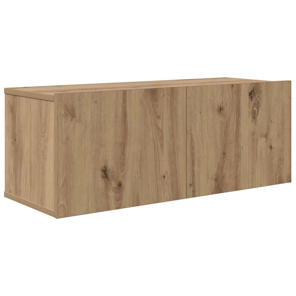 TV-benksett Veggmontert 2 pcs Artisan Eik Konstruert tre
