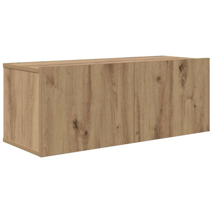 TV-benksett Veggmontert 2 pcs Artisan Eik Konstruert tre
