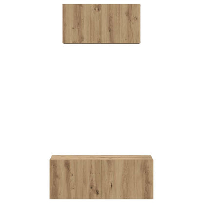 TV-benksett Veggmontert 2 pcs Artisan Eik Konstruert tre
