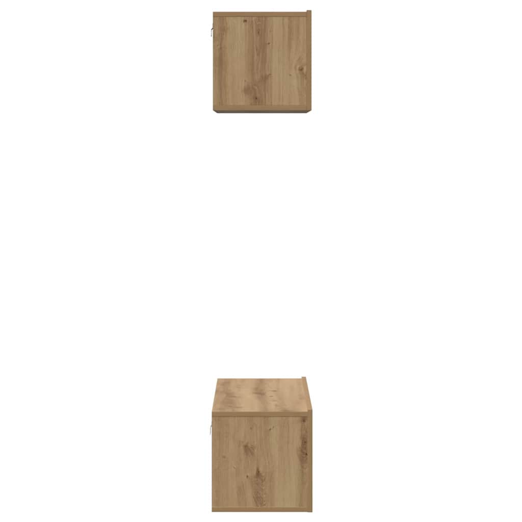 TV-benksett Veggmontert 2 pcs Artisan Eik Konstruert tre
