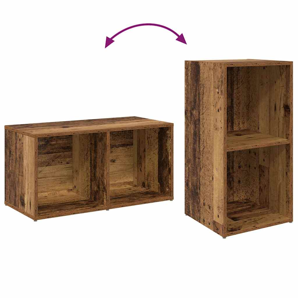 TV-benksett 2 pcs Gamle tre 37 x 35 x 72 cm Konstruert tre