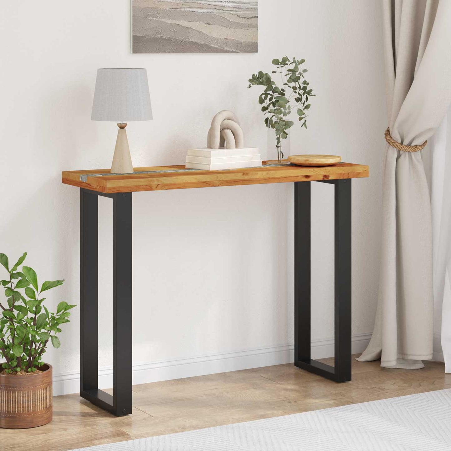 Konsollbord Brun 100 x 35 x 75 cm Massivt Teaktre