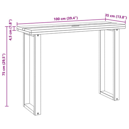 Konsollbord Brun 100 x 35 x 75 cm Massivt Teaktre