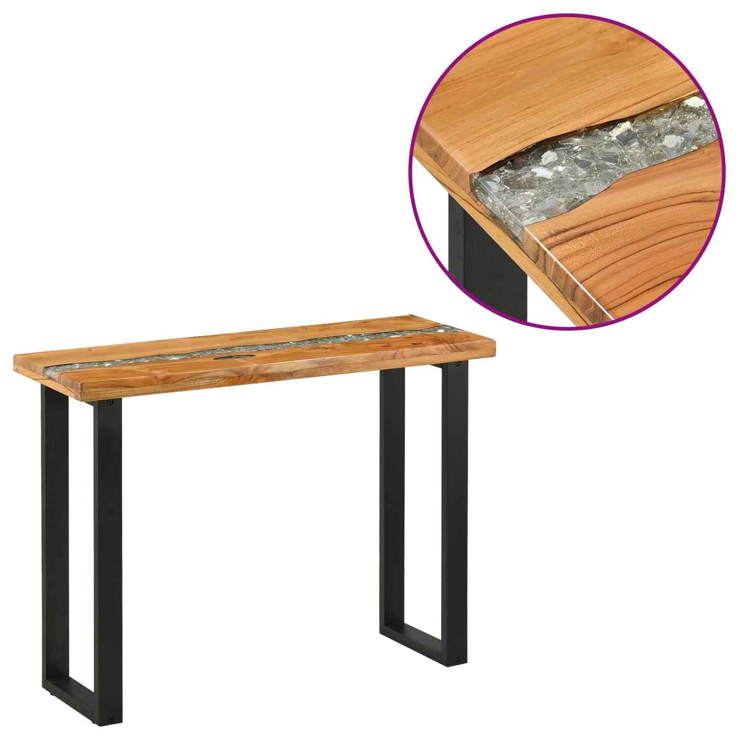 Konsollbord Brun 100 x 35 x 75 cm Massivt Teaktre