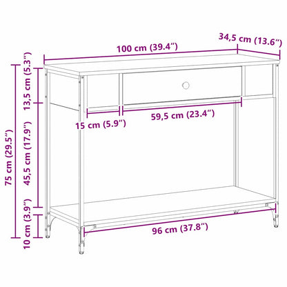 Avlastningsbord konsollbord Artisan Eik 100 x 34.5 x 75 cm