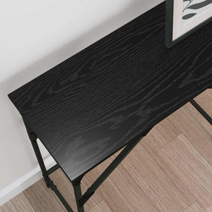 Konsollbord Svart Eik 140 x 29 x 75 cm Konstruert tre