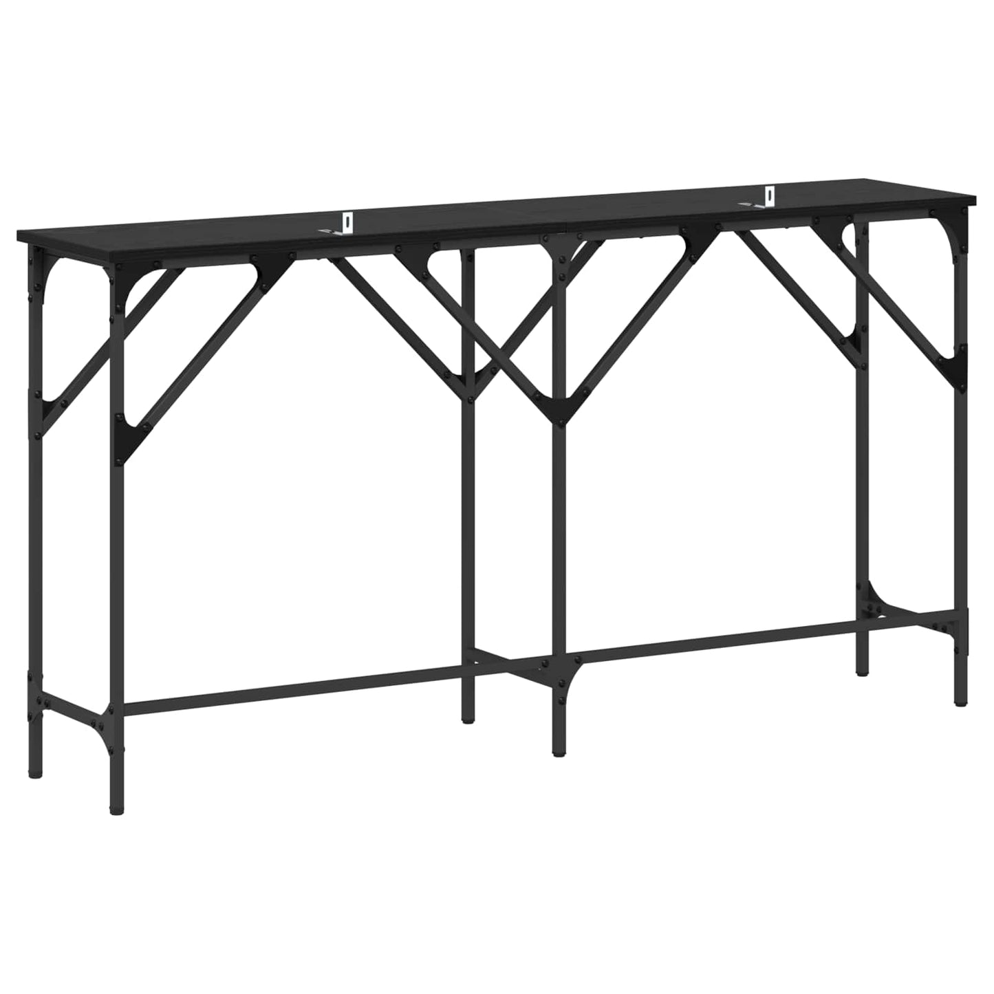 Konsollbord Svart Eik 140 x 29 x 75 cm Konstruert tre