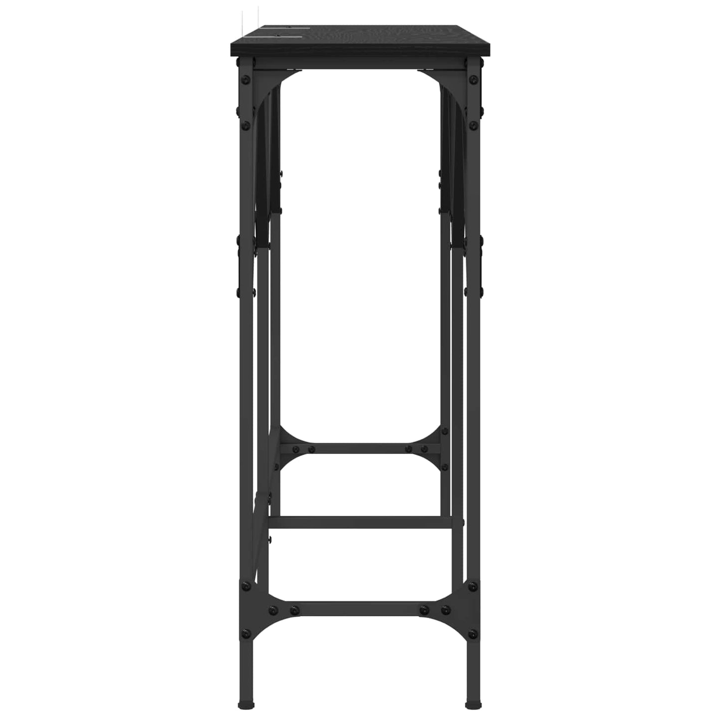 Konsollbord Svart Eik 140 x 29 x 75 cm Konstruert tre
