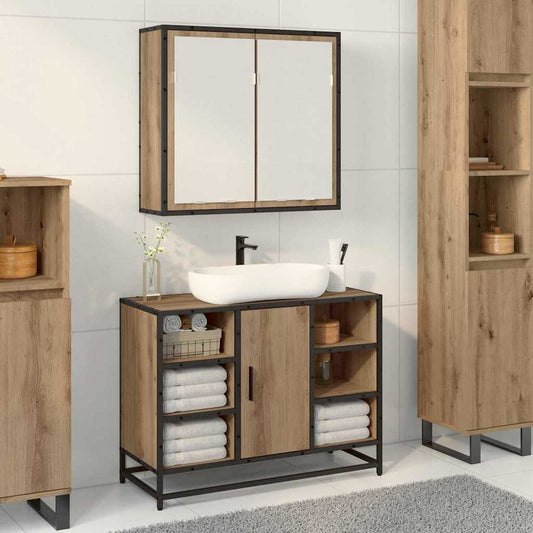 Baderomsspeilskap artisan eik 65 x 20 x 60 cm Konstruert tre