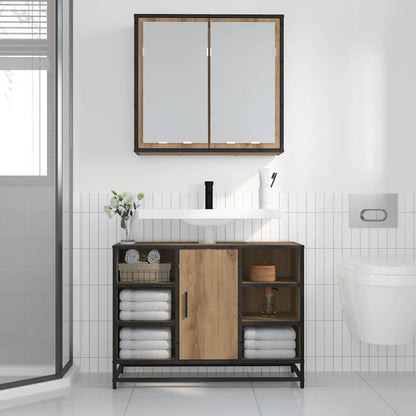 Baderomsspeilskap artisan eik 65 x 20 x 60 cm Konstruert tre