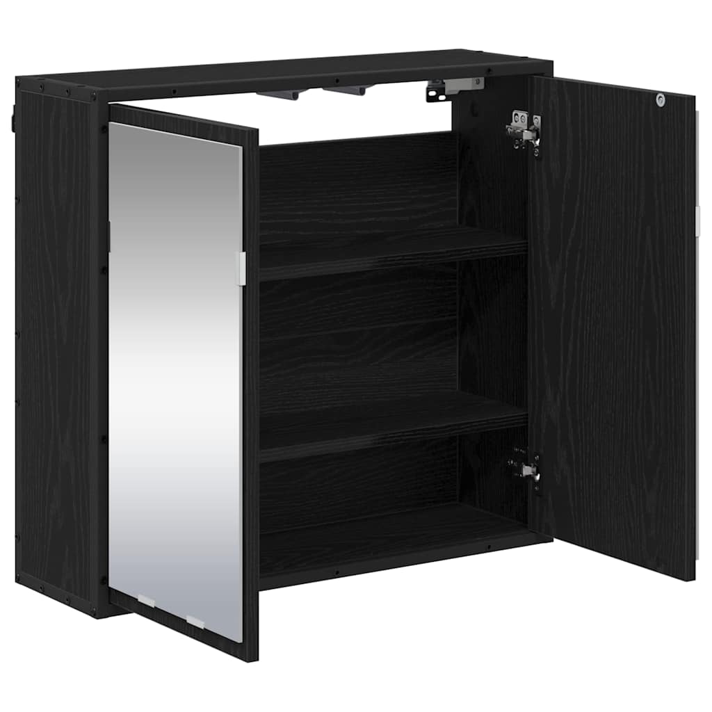Baderomsspeilskap Svart eik 65 x 20 x 60 cm Konstruert tre