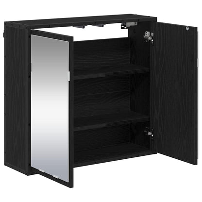 Baderomsspeilskap Svart eik 65 x 20 x 60 cm Konstruert tre