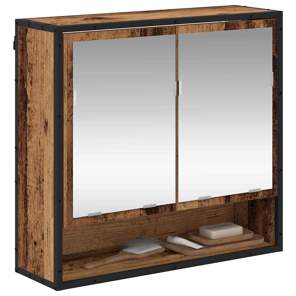Baderomsspeilskap Gammelt tre 65 x 20 x 60 cm Konstruert tre