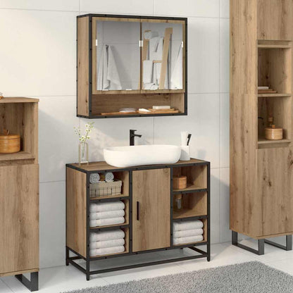 Baderomsspeilskap artisan eik 65 x 20 x 60 cm Konstruert tre