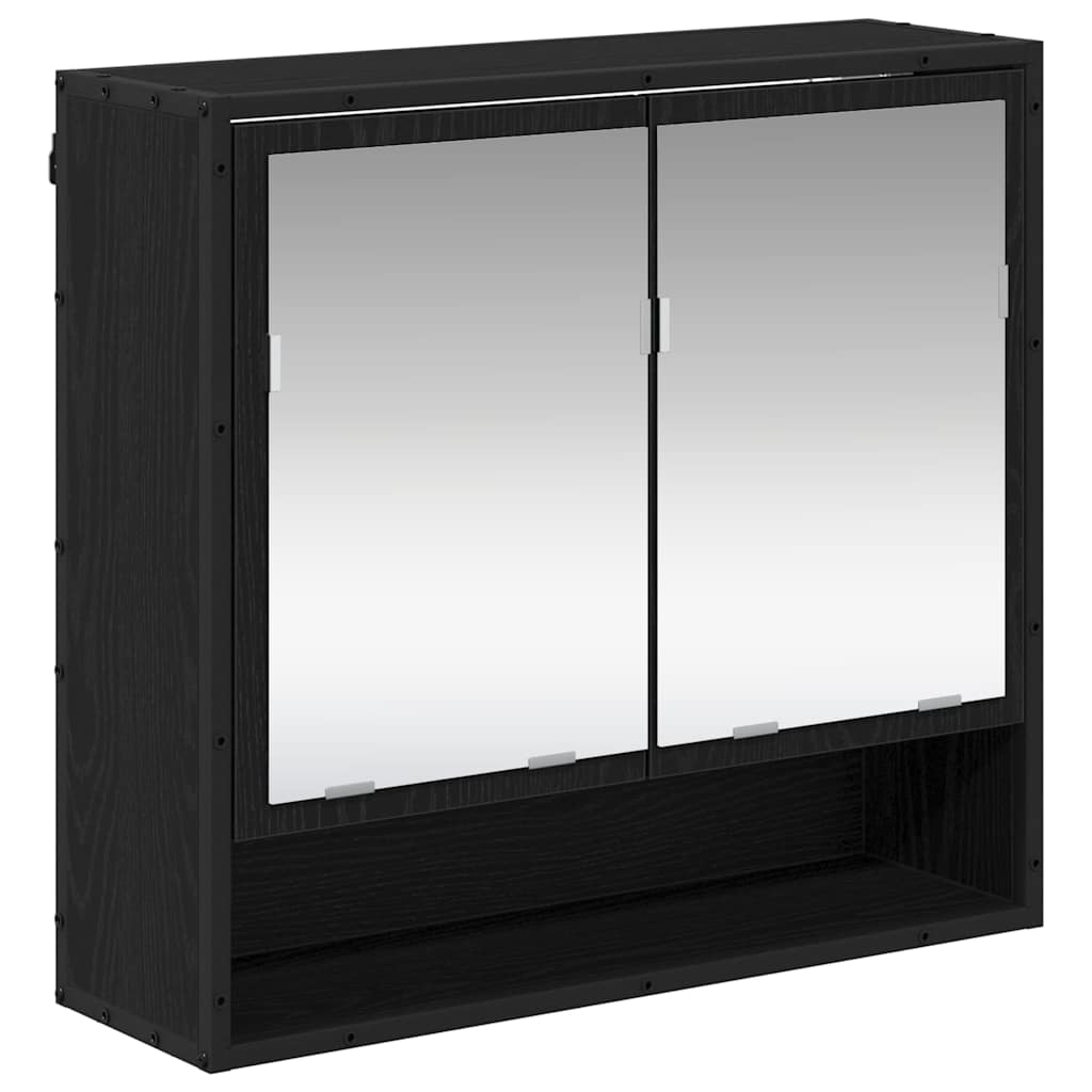 Baderomsspeilskap Svart eik 65 x 20 x 60 cm Konstruert tre