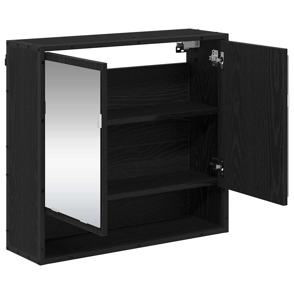 Baderomsspeilskap Svart eik 65 x 20 x 60 cm Konstruert tre