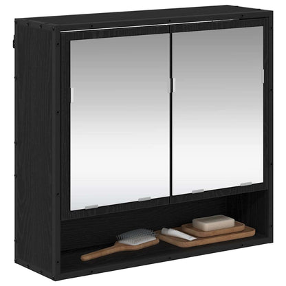 Baderomsspeilskap Svart eik 65 x 20 x 60 cm Konstruert tre