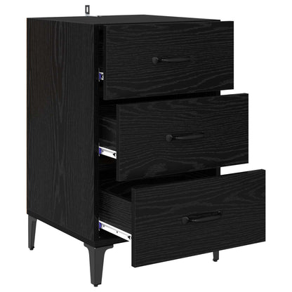 Nattbordskap Svart Eik 40 x 40,5 x 66 cm Konstruert tre