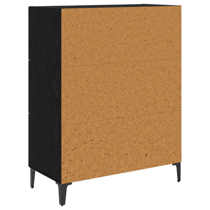 Serviesskap Svart Eik 69,5 x 34 x 90 cm Ingeniørtre og jern