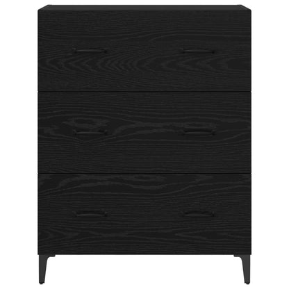 Serviesskap Svart Eik 69,5 x 34 x 90 cm Ingeniørtre og jern