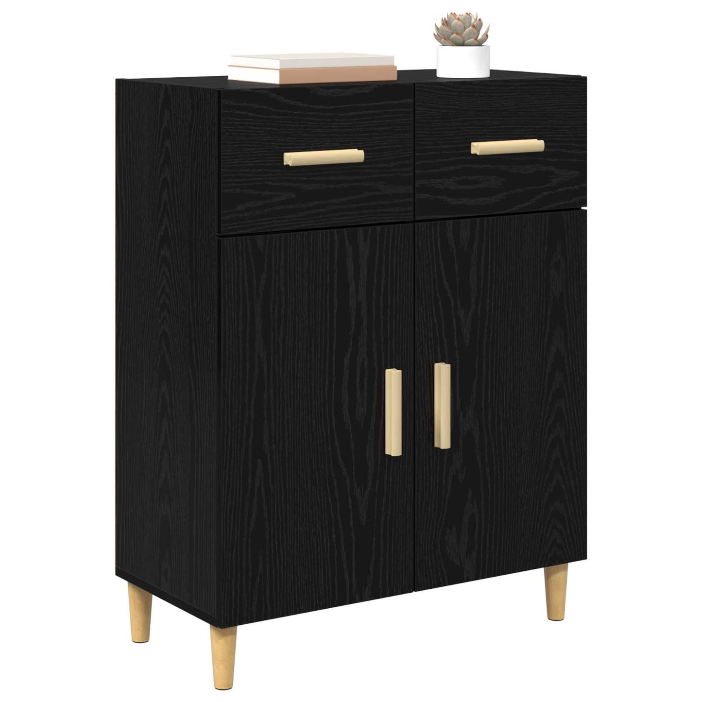 Serviesskap Svart eik 34 x 69.5 x 89 cm Konstruert tre