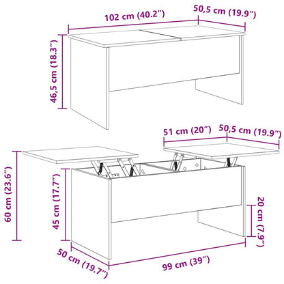 Salongbord Sofabord Gammelt Tre 102 x 50,5 x 46,5 cm