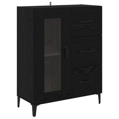 Serviesskap Svart Eik 69,5 x 34 x 90 cm Ingeniørtre og jern