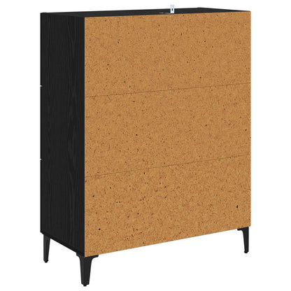 Serviesskap Svart Eik 69,5 x 34 x 90 cm Ingeniørtre og jern