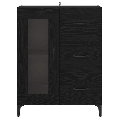 Serviesskap Svart Eik 69,5 x 34 x 90 cm Ingeniørtre og jern