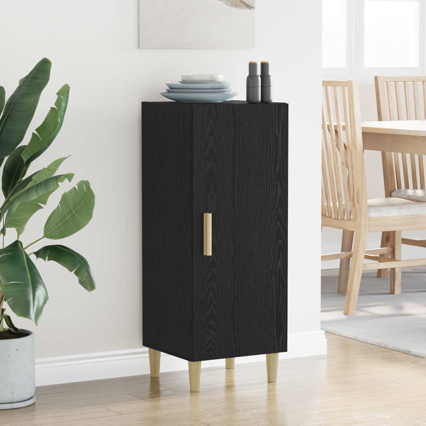 Serviesskap Svart Eik 34,5 x 34 x 90 cm Konstruert tre
