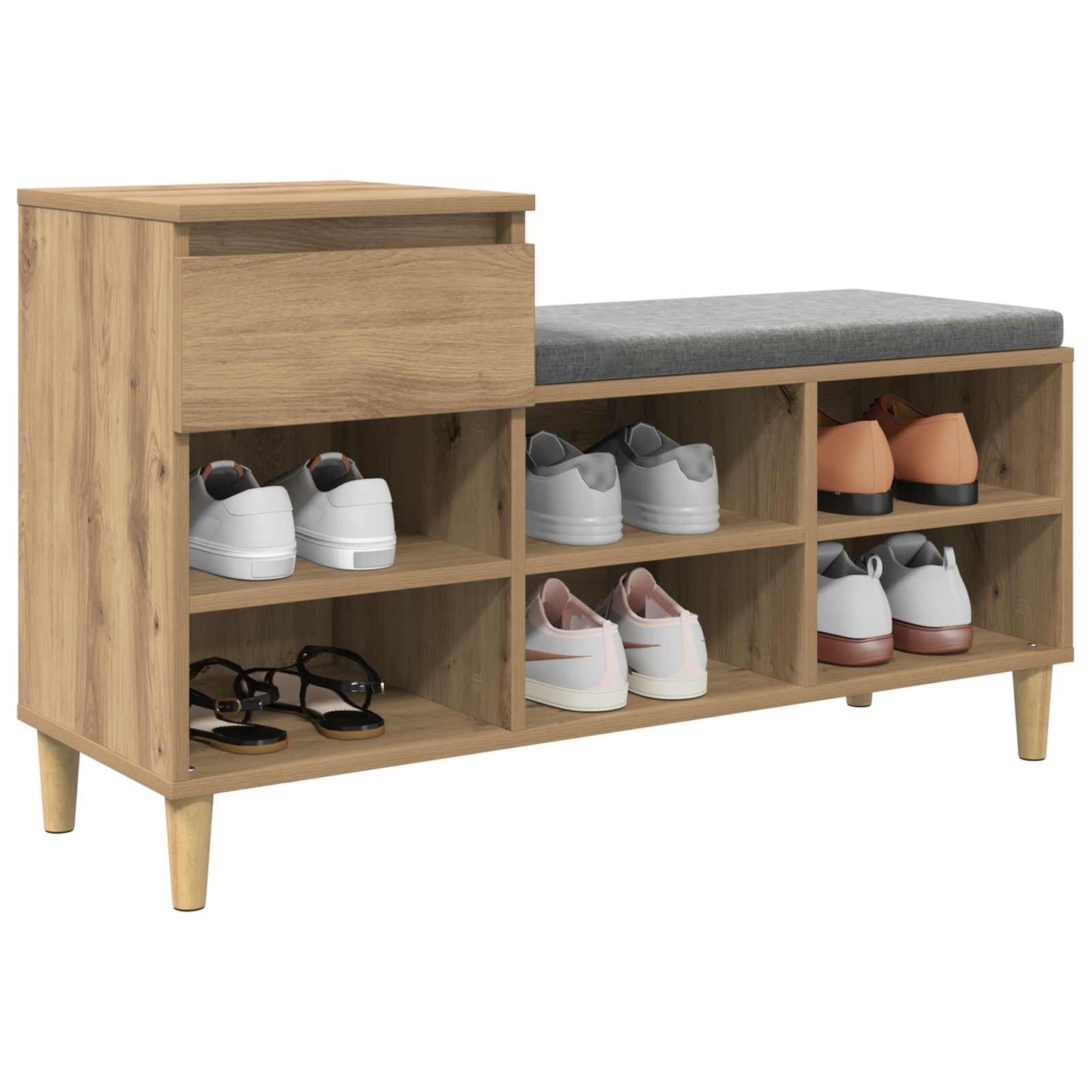 Sko Skap med skuff Artisan Eik 102 x 36 x 60 cm Konstruert tre