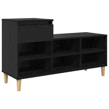 Sko Skap med skuff Svart Eik 102 x 36 x 60 cm Konstruert tre