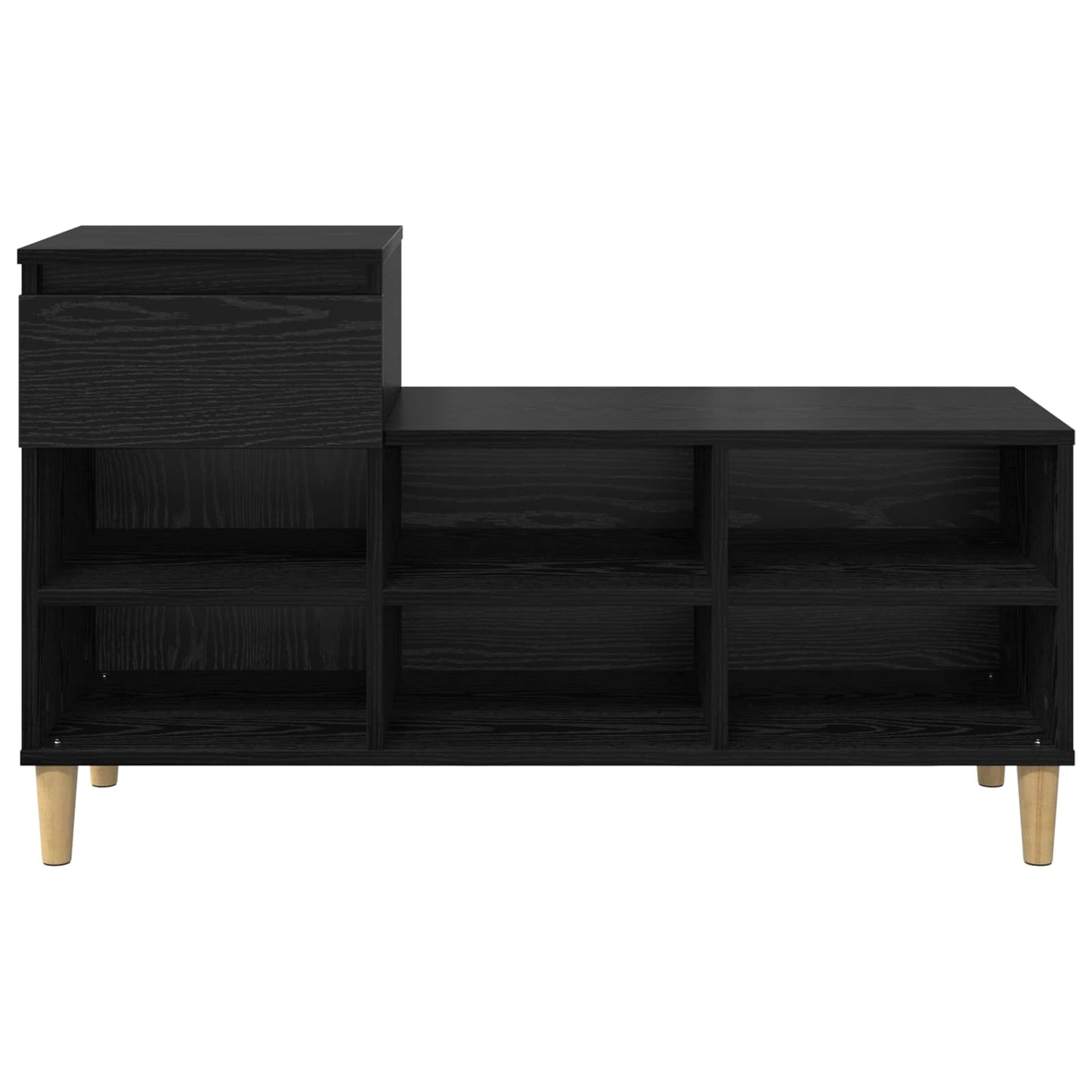 Sko Skap med skuff Svart Eik 102 x 36 x 60 cm Konstruert tre