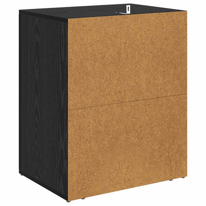 Nattbordskap med skuff Svart Eik 35 x 50 x 60 cm Konstruert tre