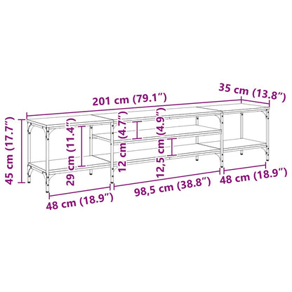 TV-skap Gamle tre 201 x 35 x 45 cm Ingeniørtre og jern