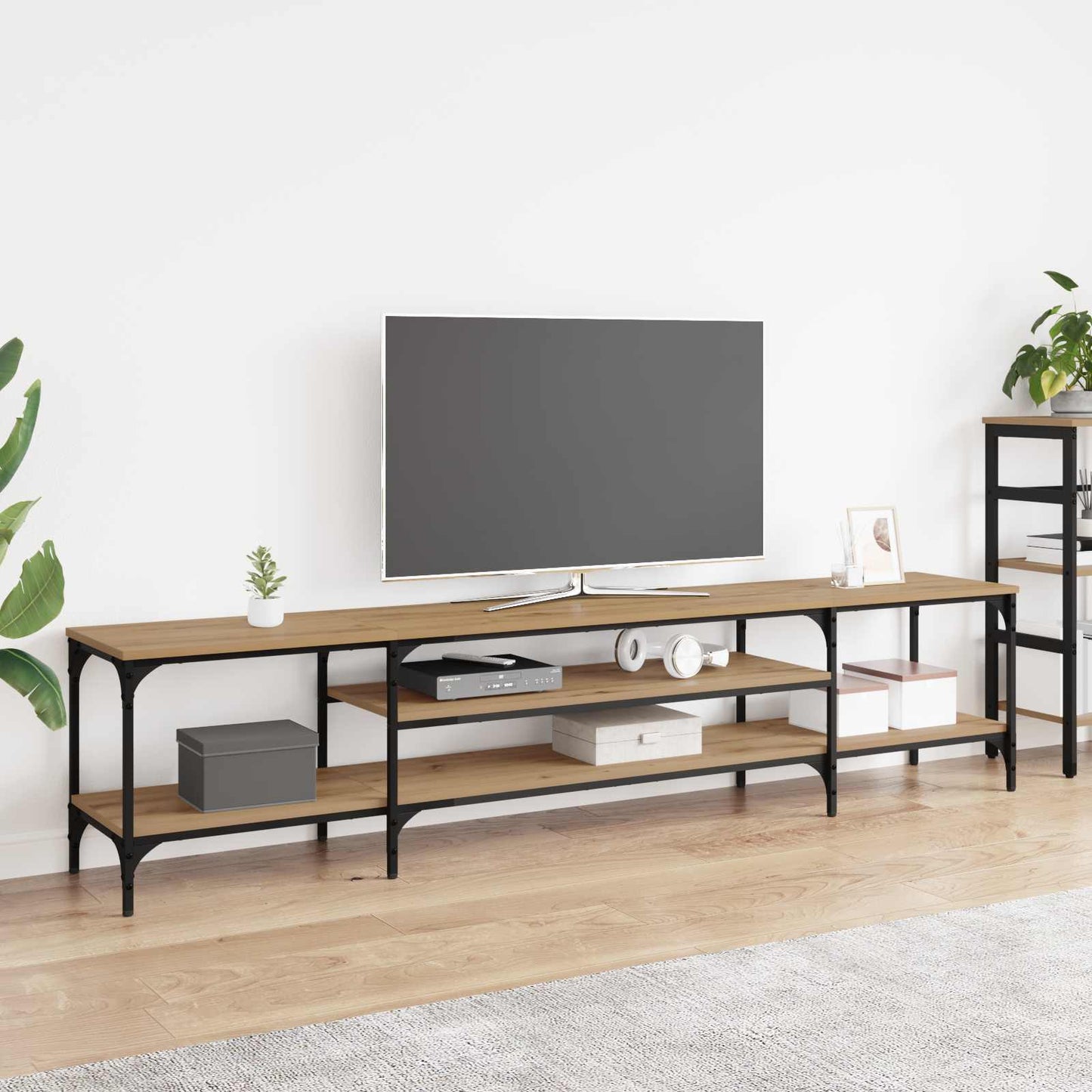 TV-skap Artisan Eik 201 x 35 x 45 cm Ingeniørtre og jern