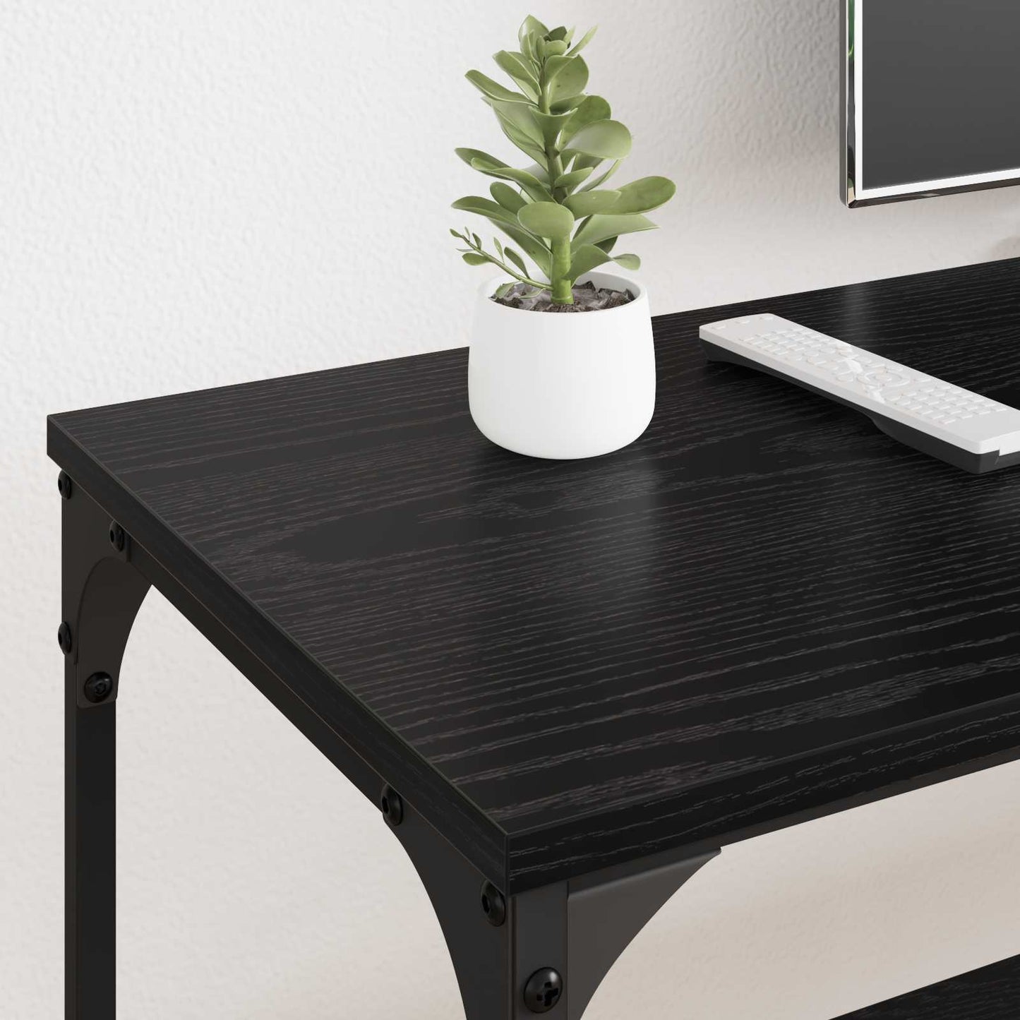 TV-skap Svart Eik 201 x 35 x 45 cm Ingeniørtre og jern
