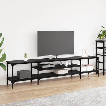 TV-skap Svart Eik 201 x 35 x 45 cm Ingeniørtre og jern