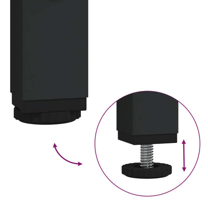TV-skap Svart Eik 201 x 35 x 45 cm Ingeniørtre og jern
