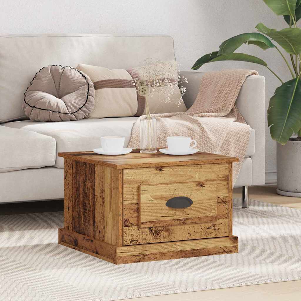 Kaffebord med skuff Gamle tre 50 x 50 x 35 cm Konstruert tre