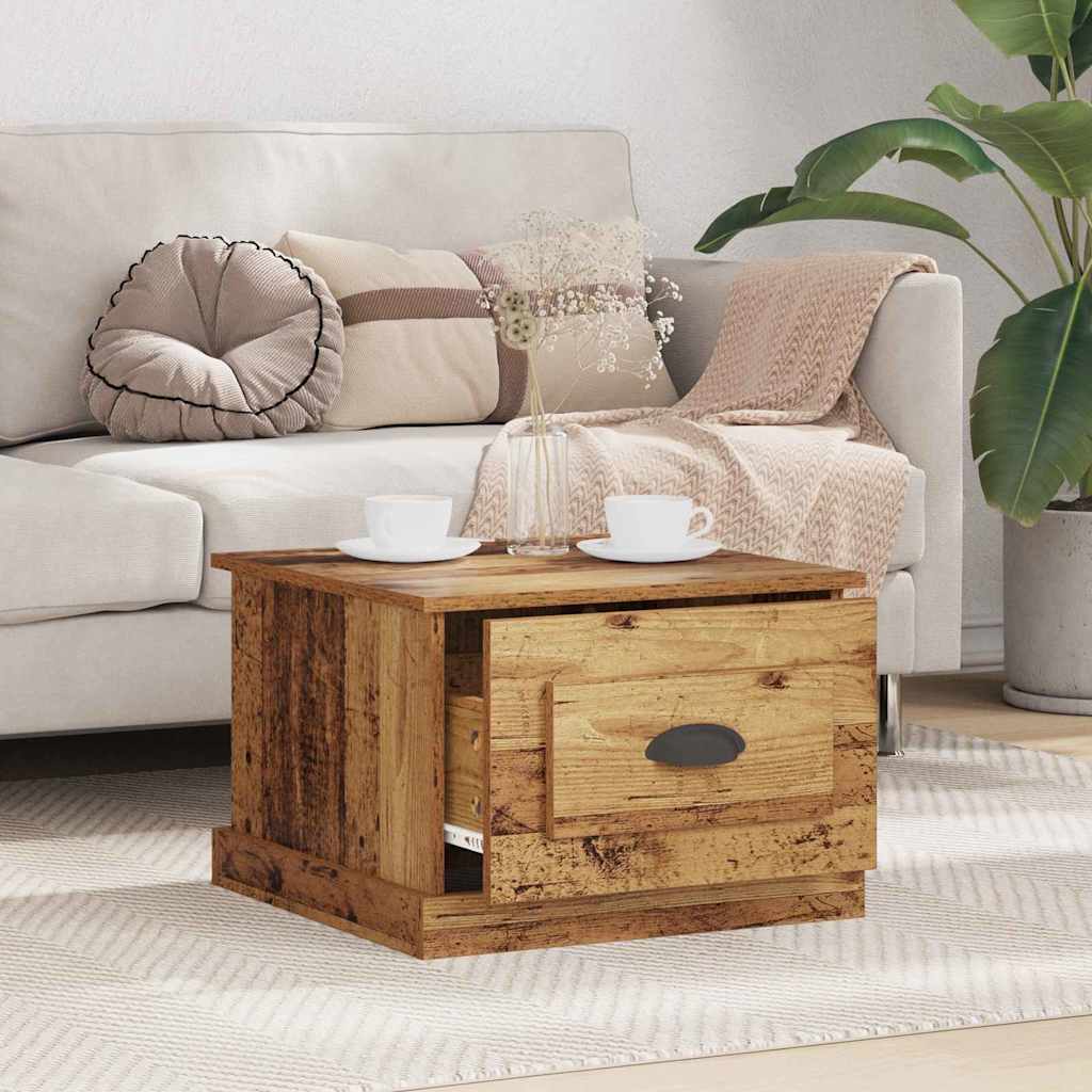 Kaffebord med skuff Gamle tre 50 x 50 x 35 cm Konstruert tre