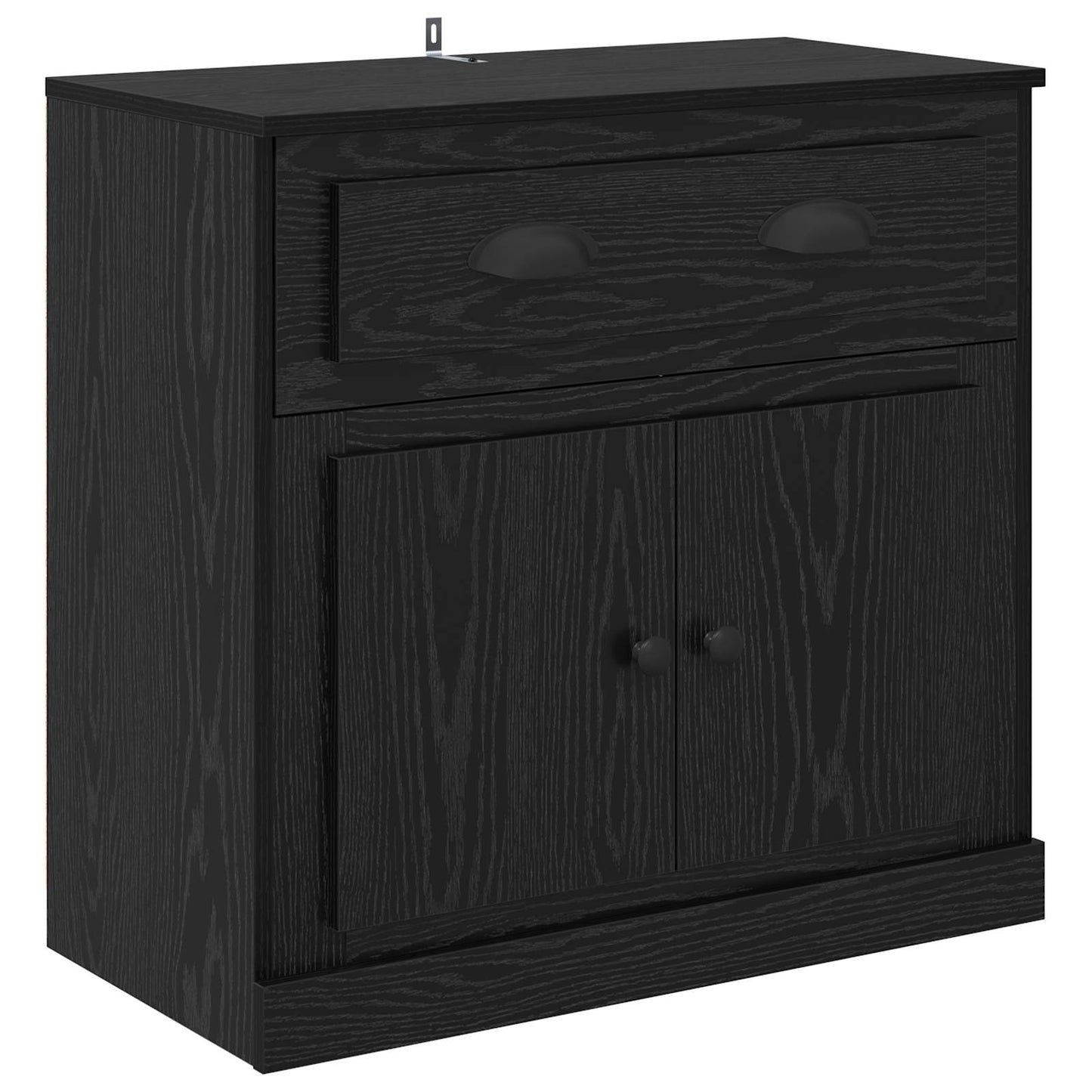 Høyskap med skuff Svart Eik 70 x 35,5 x 67,5 cm Konstruert tre