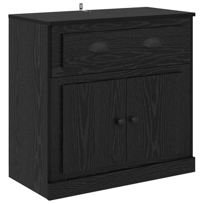 Høyskap med skuff Svart Eik 70 x 35,5 x 67,5 cm Konstruert tre
