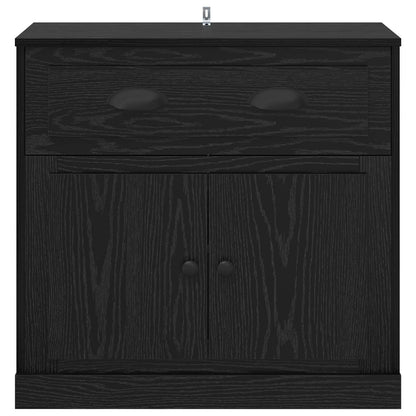 Høyskap med skuff Svart Eik 70 x 35,5 x 67,5 cm Konstruert tre