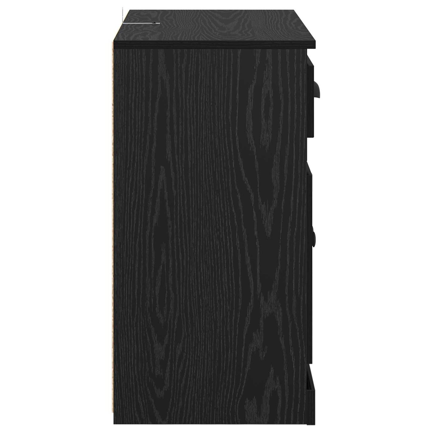 Høyskap med skuff Svart Eik 70 x 35,5 x 67,5 cm Konstruert tre