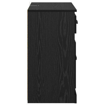Høyskap med skuff Svart Eik 70 x 35,5 x 67,5 cm Konstruert tre