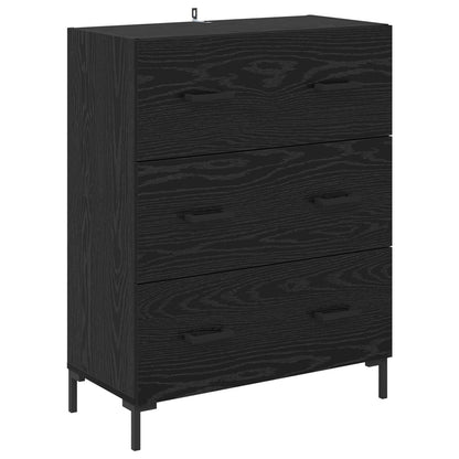 Serviesskap Svart Eik 69,5 x 34 x 90 cm Ingeniørtre og jern