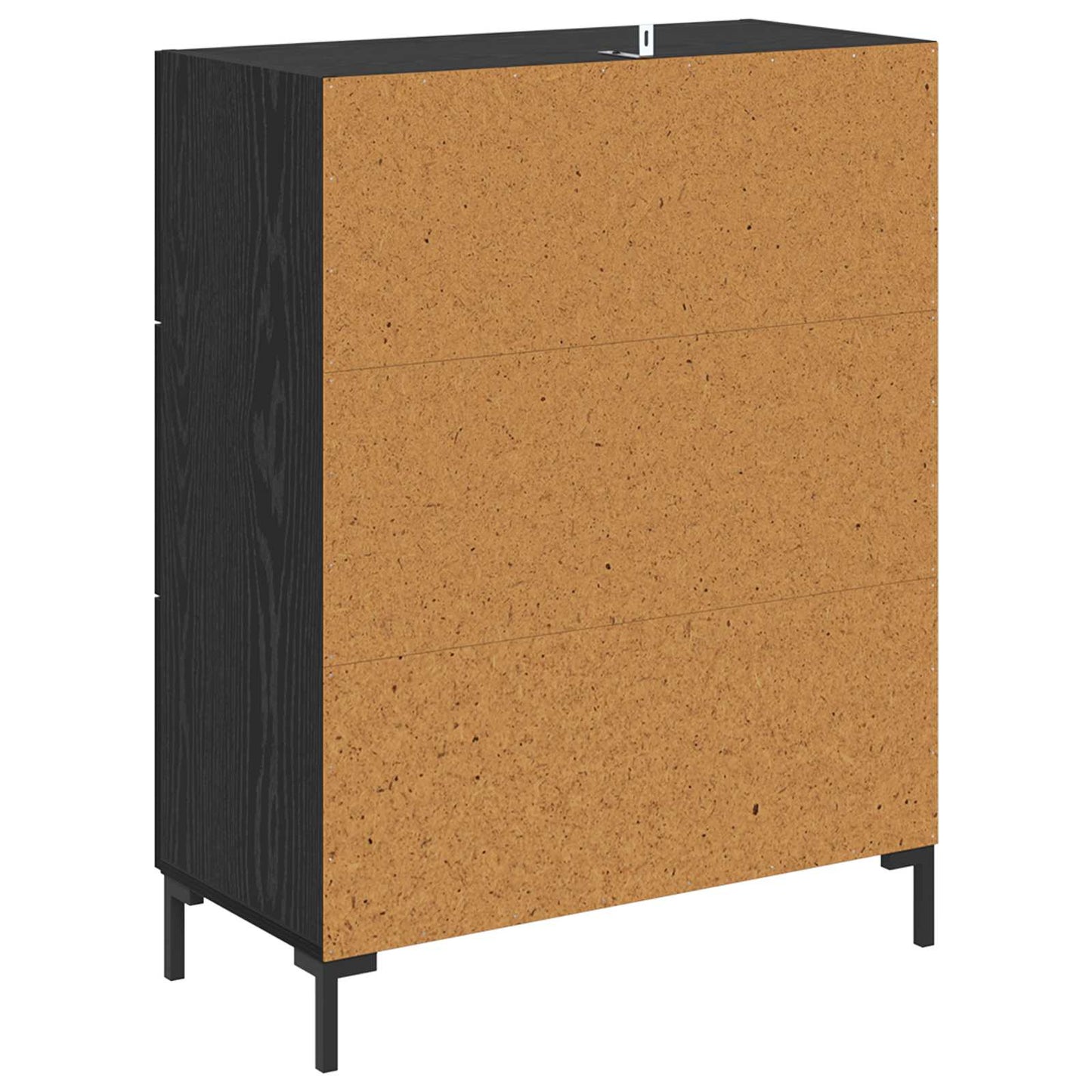 Serviesskap Svart Eik 69,5 x 34 x 90 cm Ingeniørtre og jern