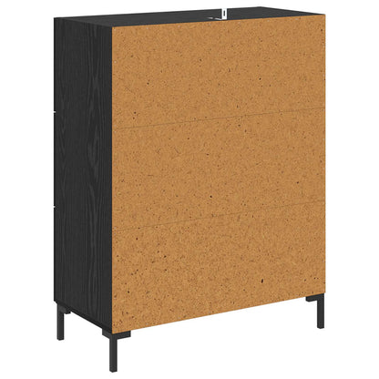 Serviesskap Svart Eik 69,5 x 34 x 90 cm Ingeniørtre og jern